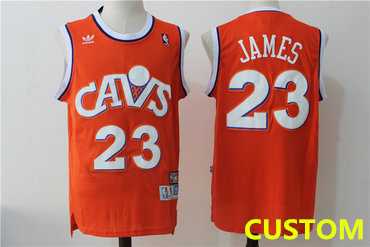 Men%27s Cleveland Cavaliers Custom Orange Hardwood Classics Swingman Jersey->customized nba jersey->Custom Jersey